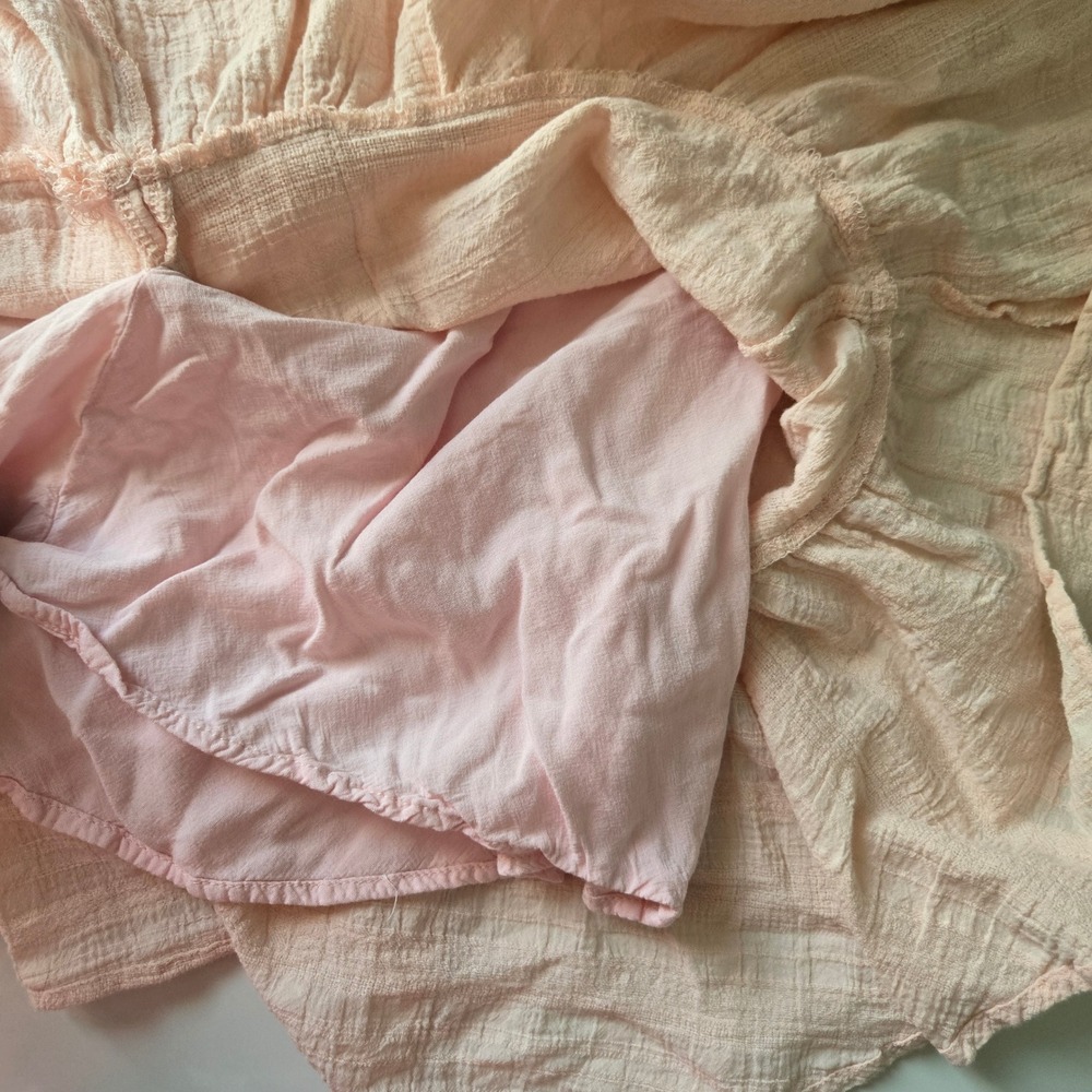 Jun & Ivy Light Pink Crochet Lace Ruffle Mini Dress XXS Boho Coquette Cottagecor - Picture 13 of 16